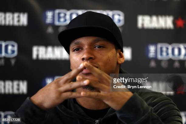 Light heavyweight boxer Anthony Yarde talks to the media during a Boxing Academy Press Conference on November 30, 2017 in London, England.