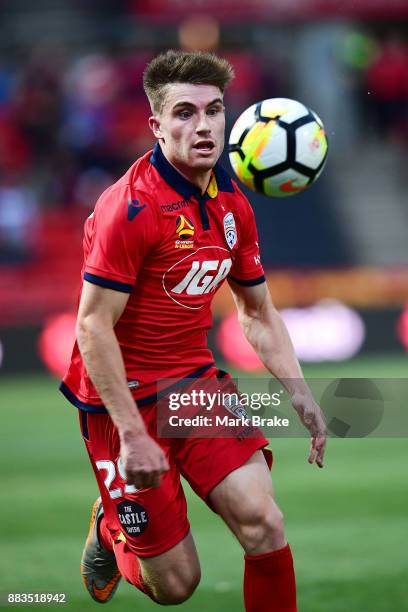 Ryan Strain of Adelaide United during the round nine A-League match between the Adelaide 36ers and the Sydney Kings at Coopers Stadium on December 1,...