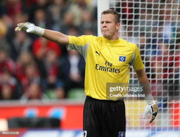 Sascha Kirschstein - Torhüter, Hamburger SV, D: mit ausgestrecktem Zeigefinger