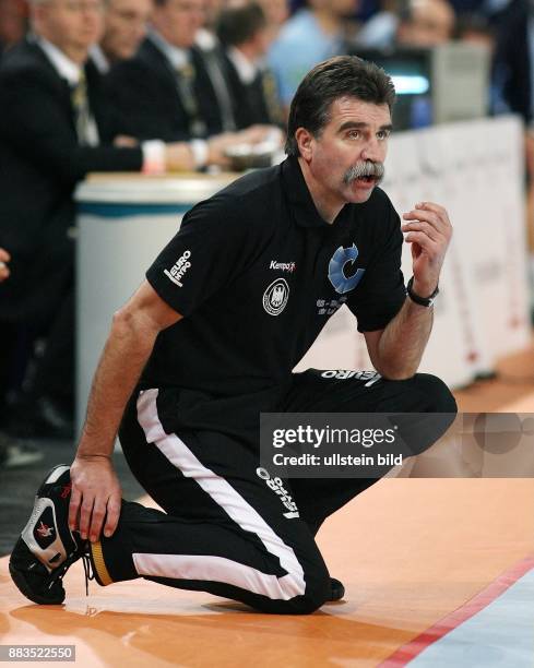 Handball Weltmeisterschaft 2007: Hauptrunde, Slowenien 35, Halle / Westfalen: Trainer Heiner BRAND