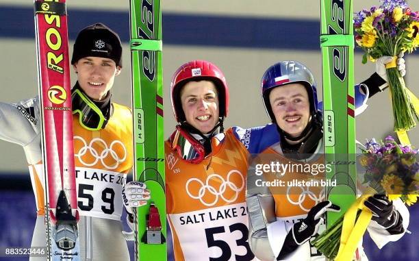 Blumenzeremonie Skispringen, Normalschanze : Sven Hannawald Simon Ammann Adam Malysz