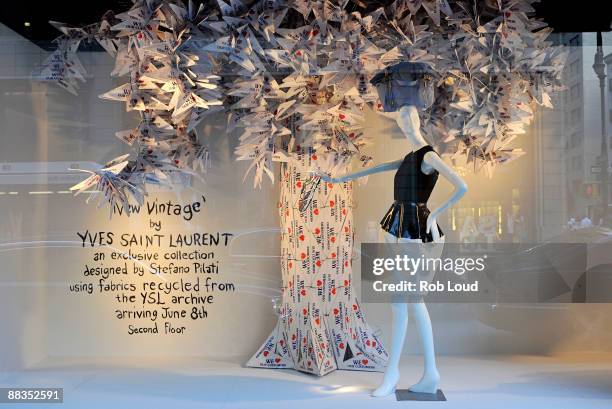 Window display of The Barneys New York & Yves Saint Laurent present "New Vintage" Collection at Barneys New York on June 8, 2009 in New York City.