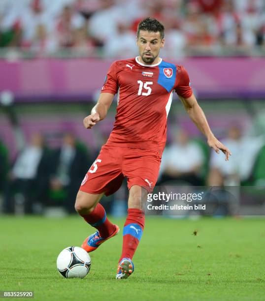 Tschechien - Polen Milan Baros Einzelaktion am Ball