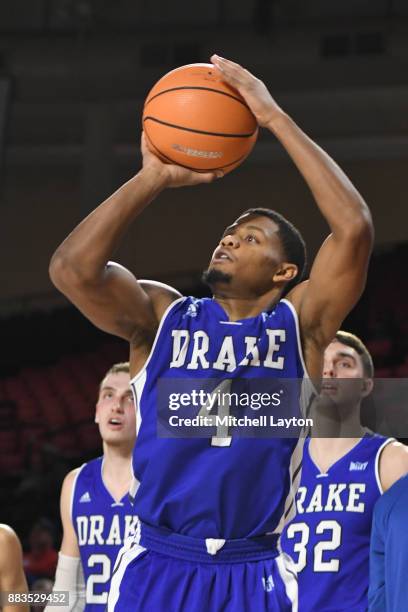 De'Antae McMurray of the Drake Bulldogs takes a jump shot during the quarterfinals of the Paradise Jam college basketball tournament against the Wake...