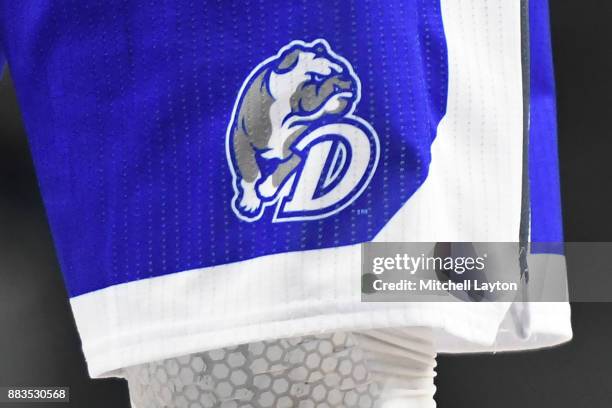 The Drake Bulldogs logo on a pair of shorts during the quarterfinals of the Paradise Jam college basketball tournament against the Wake Forest Demon...