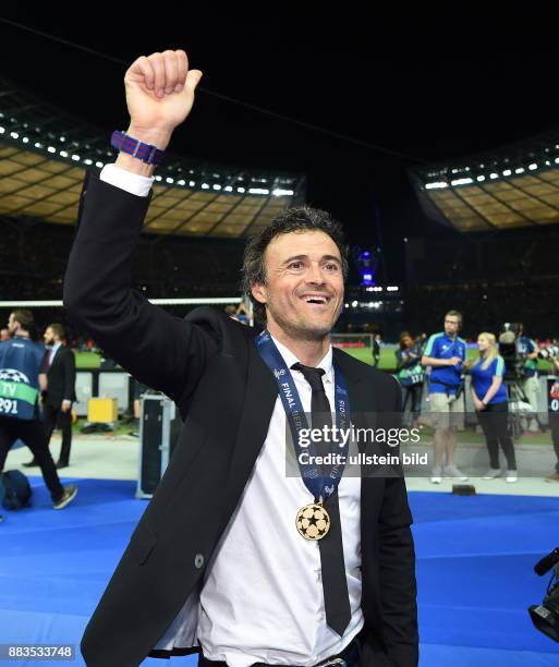 Juventus Turin - FC Barcelona Der FC Barcelona gewinnt die Champions League 2015: Trainer Luis Enrique jubelt