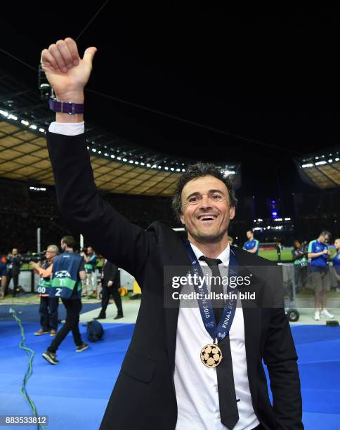 Juventus Turin - FC Barcelona Der FC Barcelona gewinnt die Champions League 2015: Trainer Luis Enrique jubelt