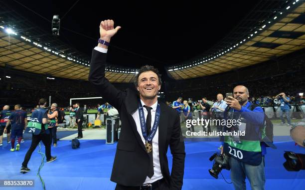 Juventus Turin - FC Barcelona Der FC Barcelona gewinnt die Champions League 2015: Trainer Luis Enrique jubelt