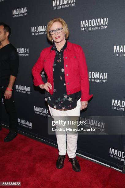 Actress Eve Plumb attends the "Maddman: The Steve Madden Story" New York premiere at iPic Theater on November 30, 2017 in New York City.