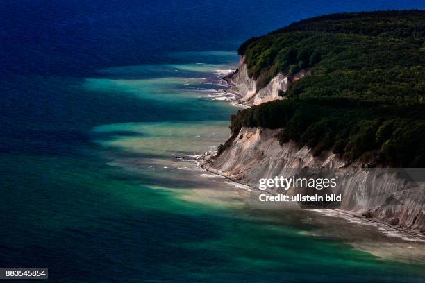 Island of Ruegen, Jasmund National Park, chalk cliffs, near Sassnitz, Mecklenburg-Western Pomerania, Germany, aerial view, June 05, 2015