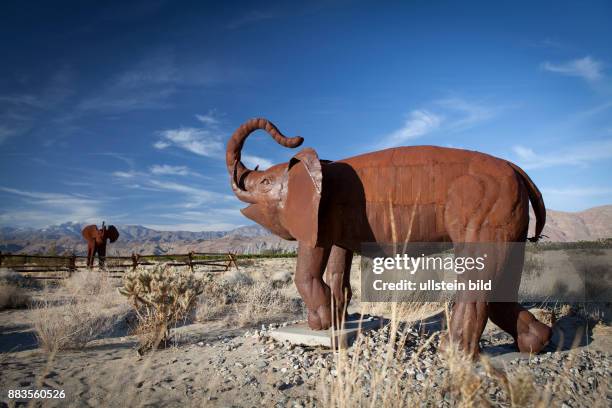 Elephant sculpture, from the "Sky Art"-collection of philanthropist Dennis Avery at Galleta Meadows.