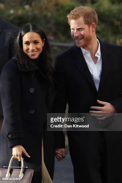 Prince Harry and his fiancee, US actress Meghan Markle, visit the Nottingham Academy as part of their first official public engagements togetheron...