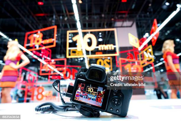 Carefully designed Samsung booth at the trade fair Photokina in Cologne.