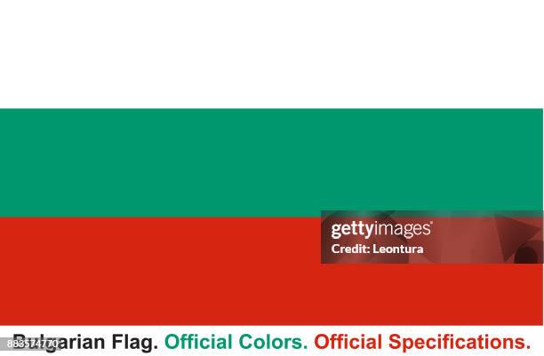 bulgarian flag (official colors, official specifications) - bulgarian flag stock illustrations