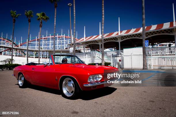 Vintage 1965 Chevrolet Corvair convertible at Belmont Park?s Father?s Day Car Show in Mission Beach.
