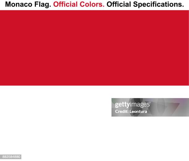 monaco flag (official colors, official specifications) - monaco flag stock illustrations