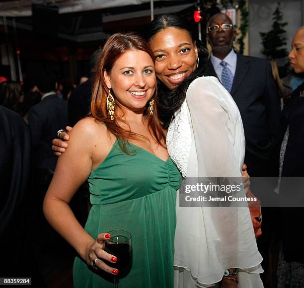 Jessica Hanson of Nautica and Lindsey Huggins at the Oceana, Nautica & Vanity Fair Celebration at Hudson Terrace on June 8, 2009 in New York, New...