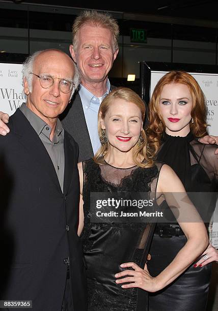 Larry David, Evan Rachel Wood, Patricia Clarkson, and Ed Begley Jr arrive at the Los Angeles premiere of "Whatever Works" at the Pacific Design...
