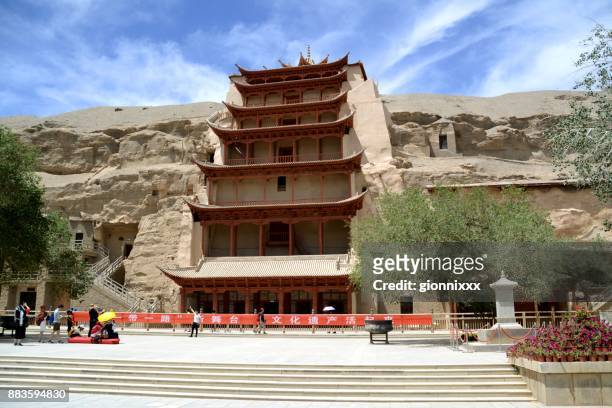 mogao caves, dunhuang, gansu, china - mogao caves stock pictures, royalty-free photos & images