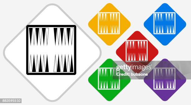 backgammon board game color diamond vector icon - backgammon board stock illustrations