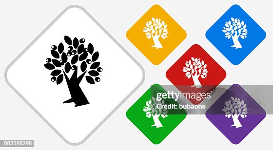 橄欖樹顏色菱形向量圖示 橄欖樹顏色菱形向量圖示