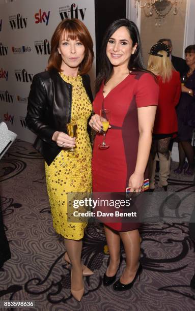 Kay Burley and Nazaneen Ghaffar attend the 'Sky Women In Film and TV Awards' held at London Hilton on December 1, 2017 in London, England.