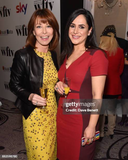 Kay Burley and Nazaneen Ghaffar attend the 'Sky Women In Film and TV Awards' held at London Hilton on December 1, 2017 in London, England.