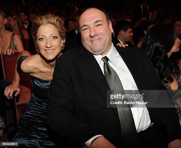 Edie Falco and James Gandolfini in the audience at the 63rd Annual Tony Awards at Radio City Music Hall on June 7, 2009 in New York City.
