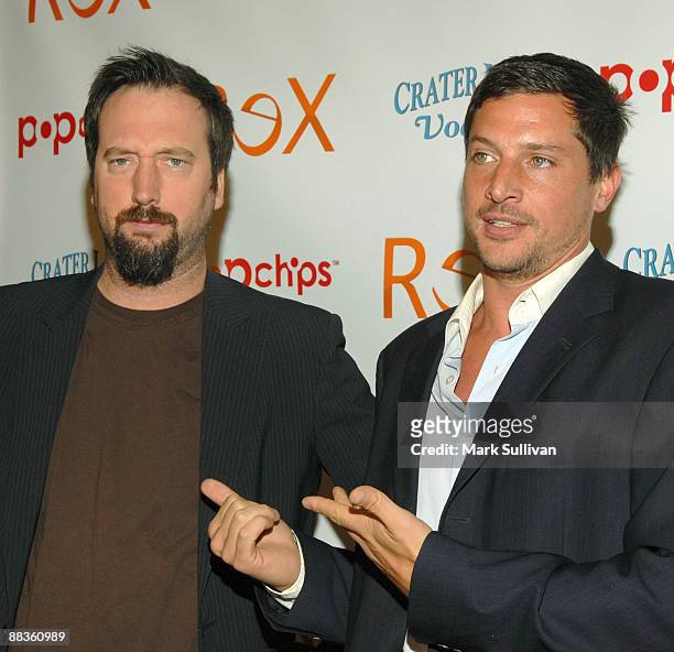 Actor Tom Green and actor Simon Rex arrive at the Los Angeles premiere of a new TV pilot "Rex" at Cinespace on June 8, 2009 in Hollywood, California.