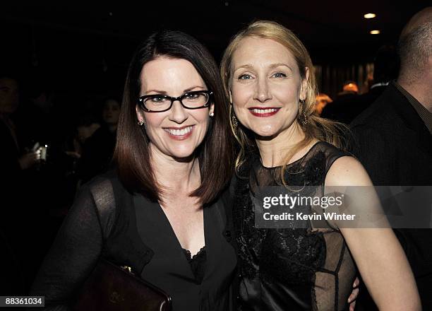 Actors Megan Mullally and Patricia Clarkson pose at the afterparty for the premiere of Sony Pictures Classics' "Whatever Works" at the Pacific Design...