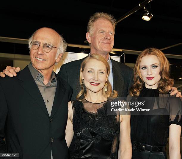 Actors Larry David, Ed Begley Jr., Patricia Clarkson and Evan Rachel Wood pose at the premiere of Sony Pictures Classics' "Whatever Works" at the...