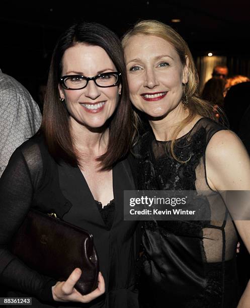 Actors Megan Mullally and Patricia Clarkson pose at the afterparty for the premiere of Sony Pictures Classics' "Whatever Works" at the Pacific Design...