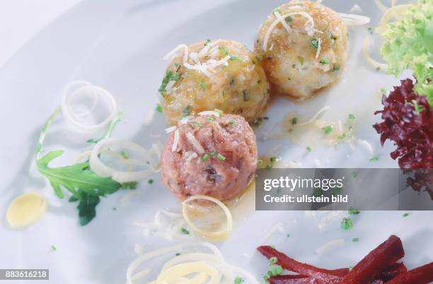 ; Food; tyrolian Food, Dumplings, cheese dumplings, bacon dumplings, beetroot dumplings