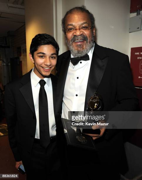Mark Indelicato and Roger Robinson backstage at the 63rd Annual Tony Awards at Radio City Music Hall on June 7, 2009 in New York City.