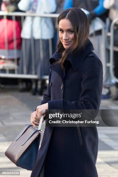 Meghan Markle arrives at the Terrance Higgins Trust World AIDS Day charity fair at Nottingham Contemporary on December 1, 2017 in Nottingham,...