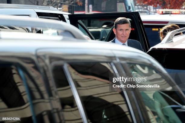 Michael Flynn, former national security advisor to President Donald Trump, arrives for his plea hearing at the Prettyman Federal Courthouse December...