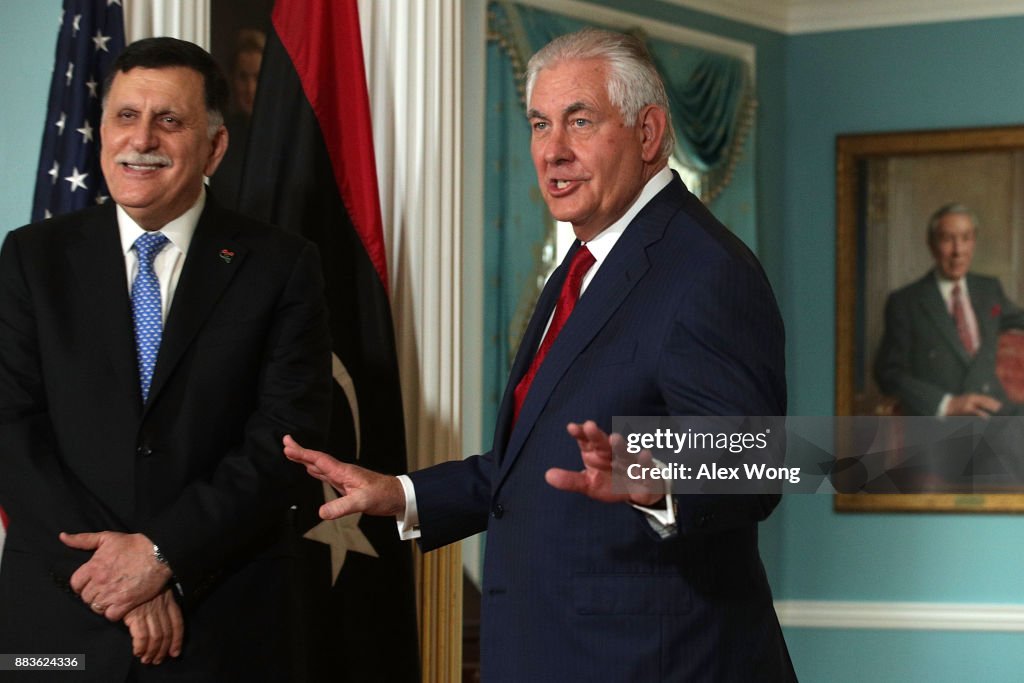 Secretary Of State Tillerson Meets With Libyan Prime Minister Fayez al-Sarraj At The State Department