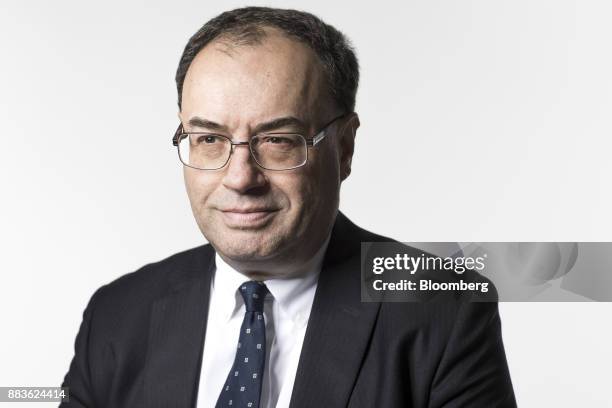 Andrew Bailey, chief executive officer of Financial Conduct Authority , poses for a photograph ahead of a Bloomberg Television interview in London,...