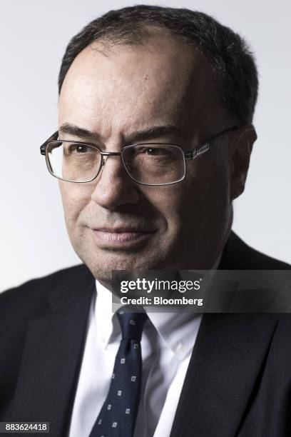 Andrew Bailey, chief executive officer of Financial Conduct Authority , poses for a photograph ahead of a Bloomberg Television interview in London,...