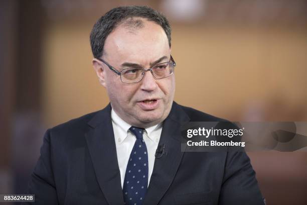 Andrew Bailey, chief executive officer of Financial Conduct Authority , speaks during a Bloomberg Television interview in London, U.K., on Friday,...