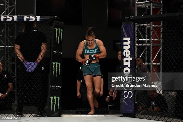 Sijara Eubanks enters the Octagon before facing Roxanne Modafferi during the filming of The Ultimate Fighter: A New World Champion at the UFC TUF Gym...