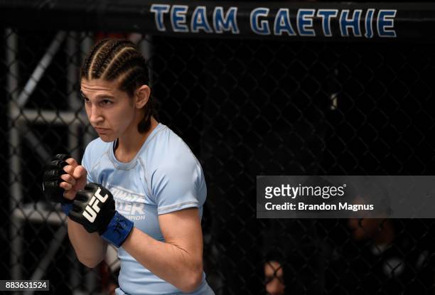Roxanne Modafferi enters the Octagon before facing Sijara Eubanks during the filming of The Ultimate Fighter: A New World Champion at the UFC TUF Gym...