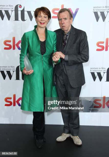 Celia Imrie and Timothy Spall attend the 'Sky Women In Film and TV Awards' held at London Hilton on December 1, 2017 in London, England.