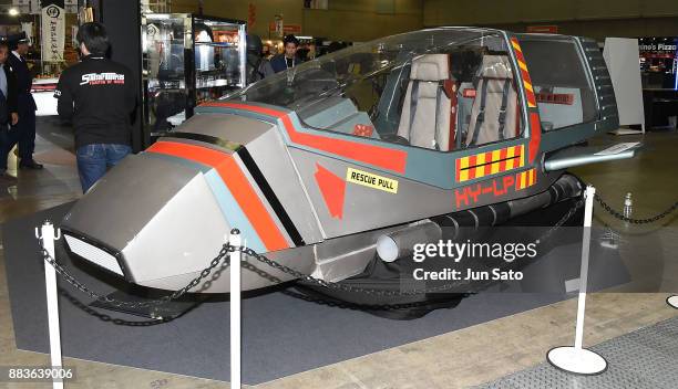 The full scale display model of Rodger Young Escape Shuttle from 'Starship Troopers' is seen during the opening day of Tokyo Comic Con at Makuhari...