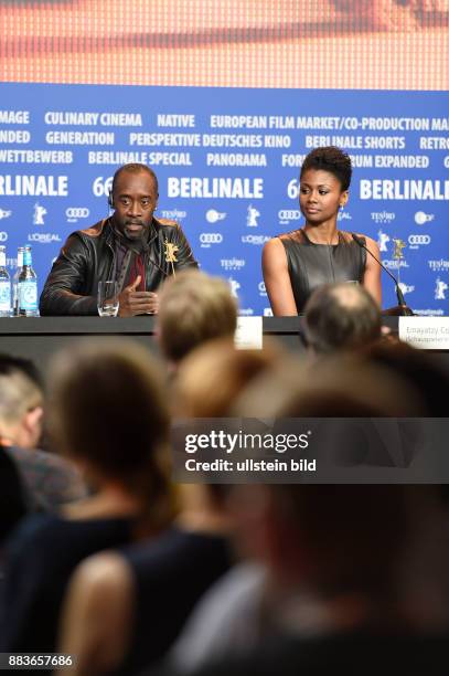 Regisseur Don Cheadle und Schauspielerin Emayatzy Corinealdi während der Pressekonferenz zum Film -Miles Ahead- anlässlich der 66. Internationalen...