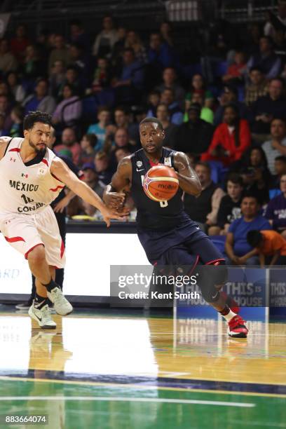 Donald Sloan of Team USA dribbles the ball during the game against Team Mexico during the FIBA World Cup America Qualifiers on November 20, 2017 at...