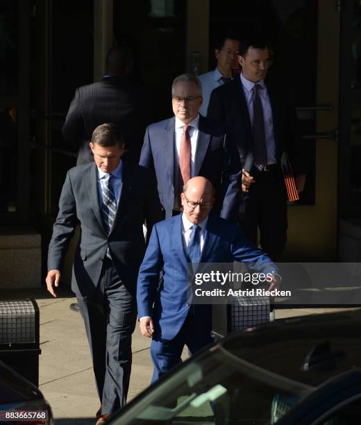 Michael Flynn, former national security advisor to President Donald Trump, leaves following his plea hearing at the Prettyman Federal Courthouse...