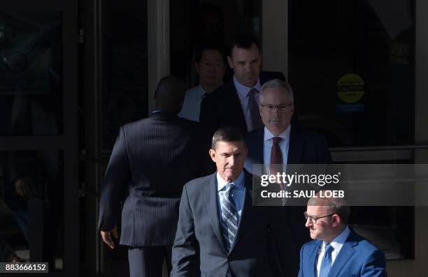 Gen. Michael Flynn, former national security adviser to US President Donald Trump, leaves Federal Court in Washington, DC, December 1, 2017. Donald...