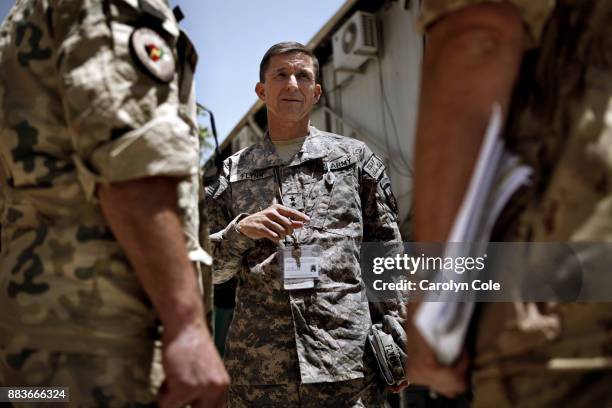 Maj. General Michael T. Flynn is director of intelligence in Afghanistan. Photographs taken in July 2009