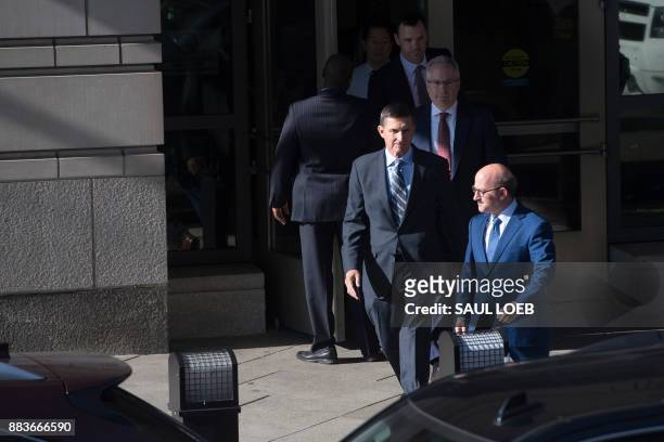 Gen. Michael Flynn, former national security adviser to US President Donald Trump, leaves Federal Court in Washington, DC, December 1, 2017. Donald...